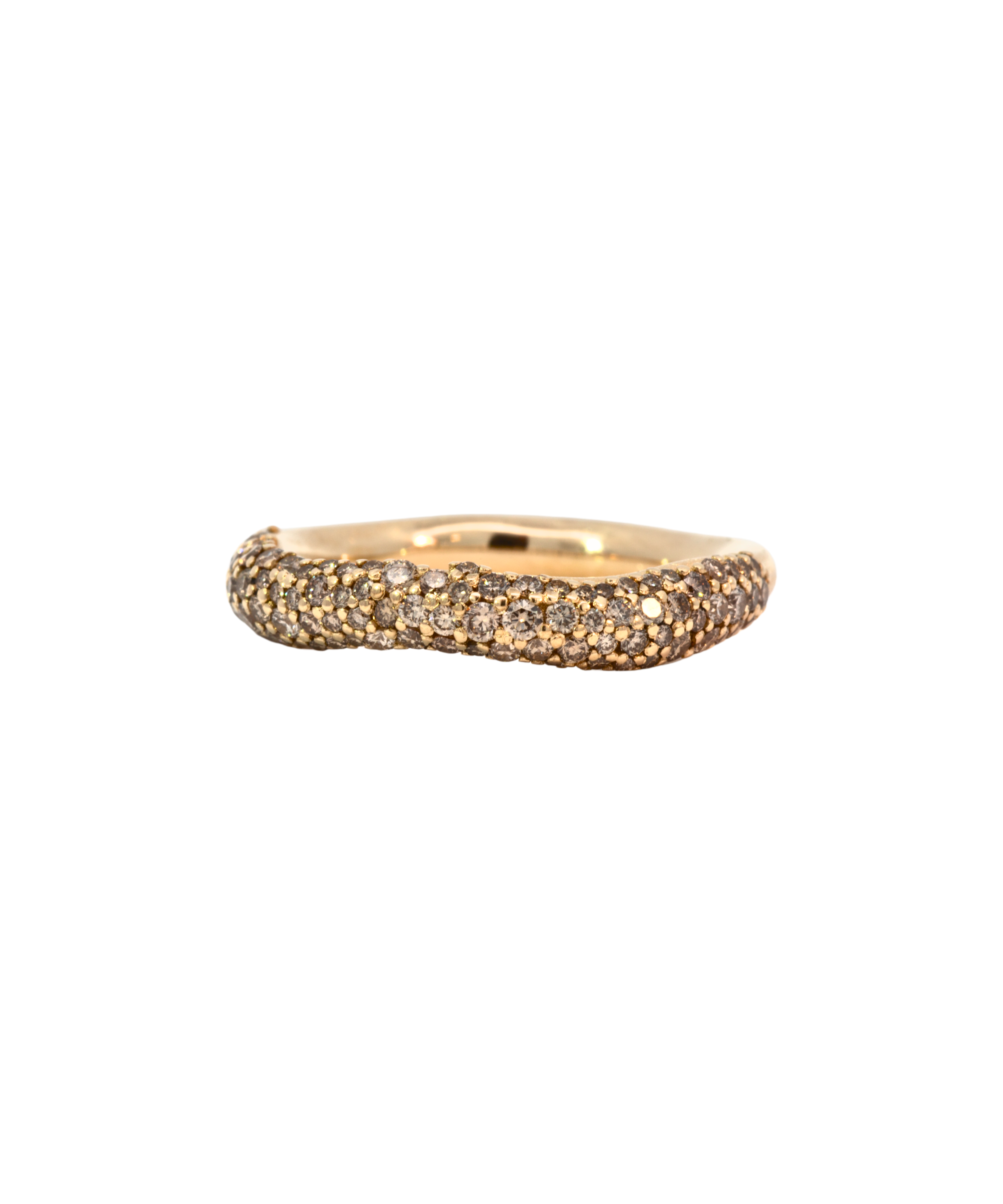 MADRONE 99 Diamonds Pavé Ring in 14K Fairmined gold with champagne diamonds