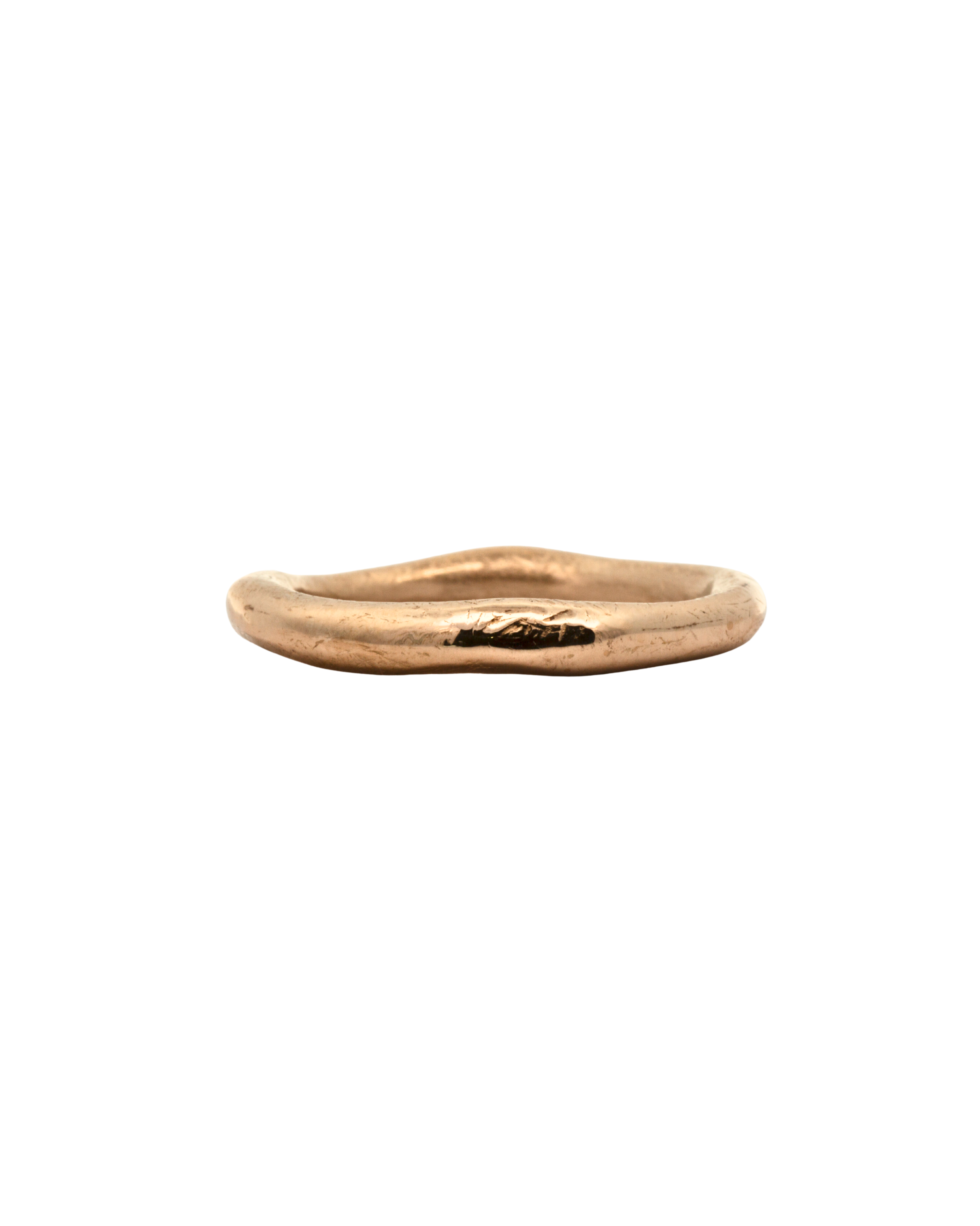 MADRONE Stacker Ring 3–4 Gauge in Fairmined Gold with Scuffed Texture

