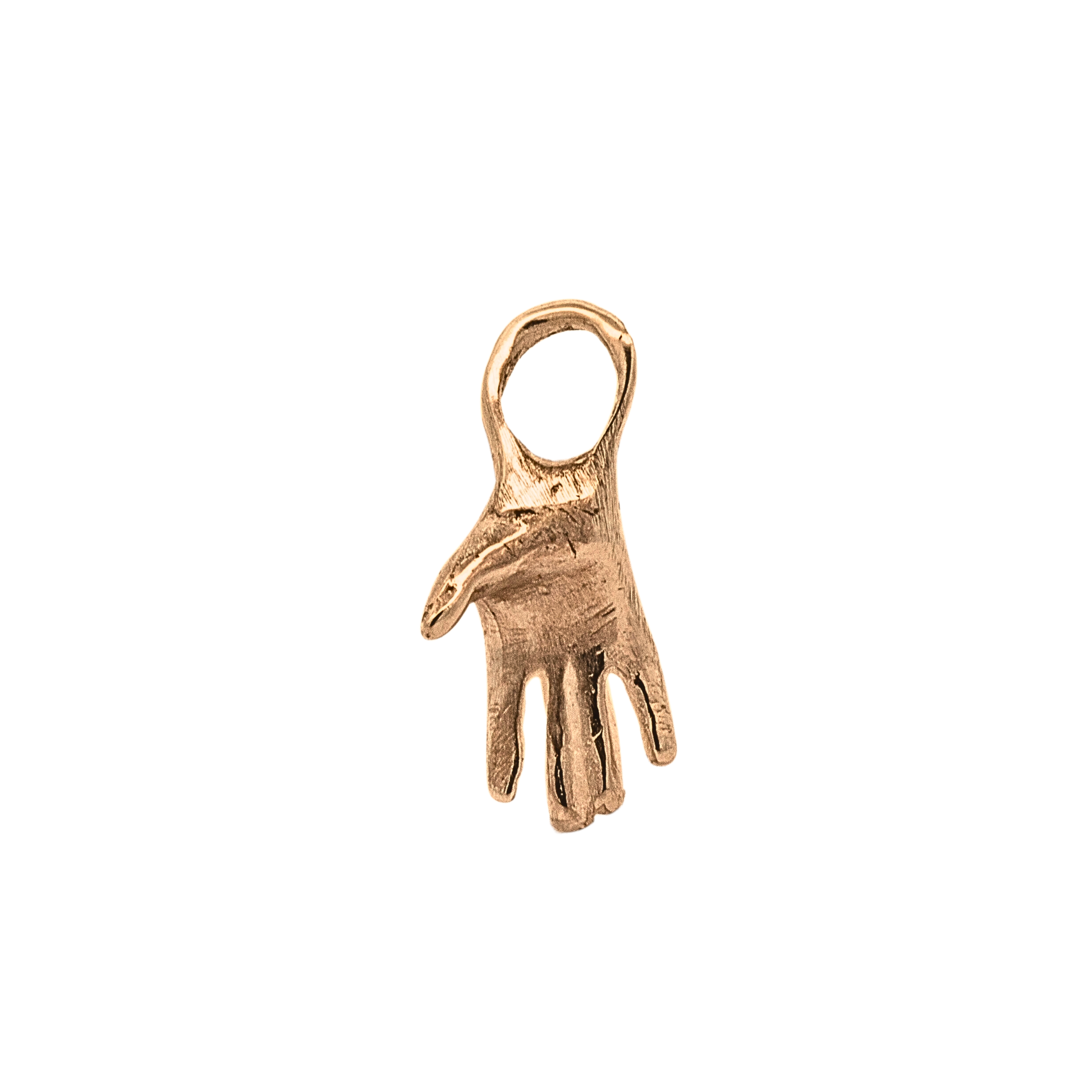 Mini Holding Hoop Charm – Right Hand in 14K Yellow Fairmined Gold