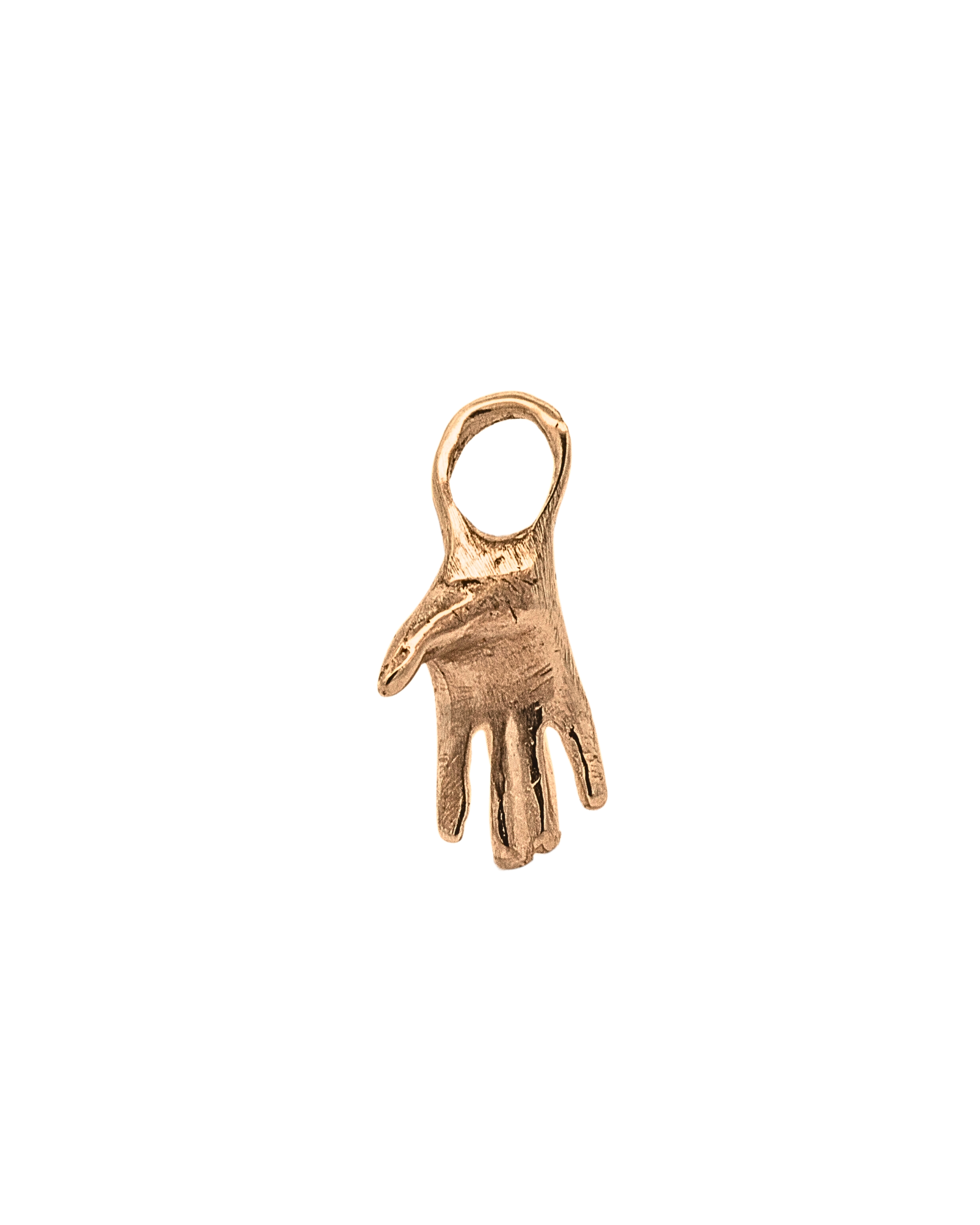 Mini Holding Hoop Charm – Right Hand in 14K Yellow Fairmined Gold