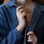 Model Wearing SIGR WATER Medium Band Ring 