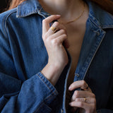 Model Wearing SIGR WATER Medium Band Ring 