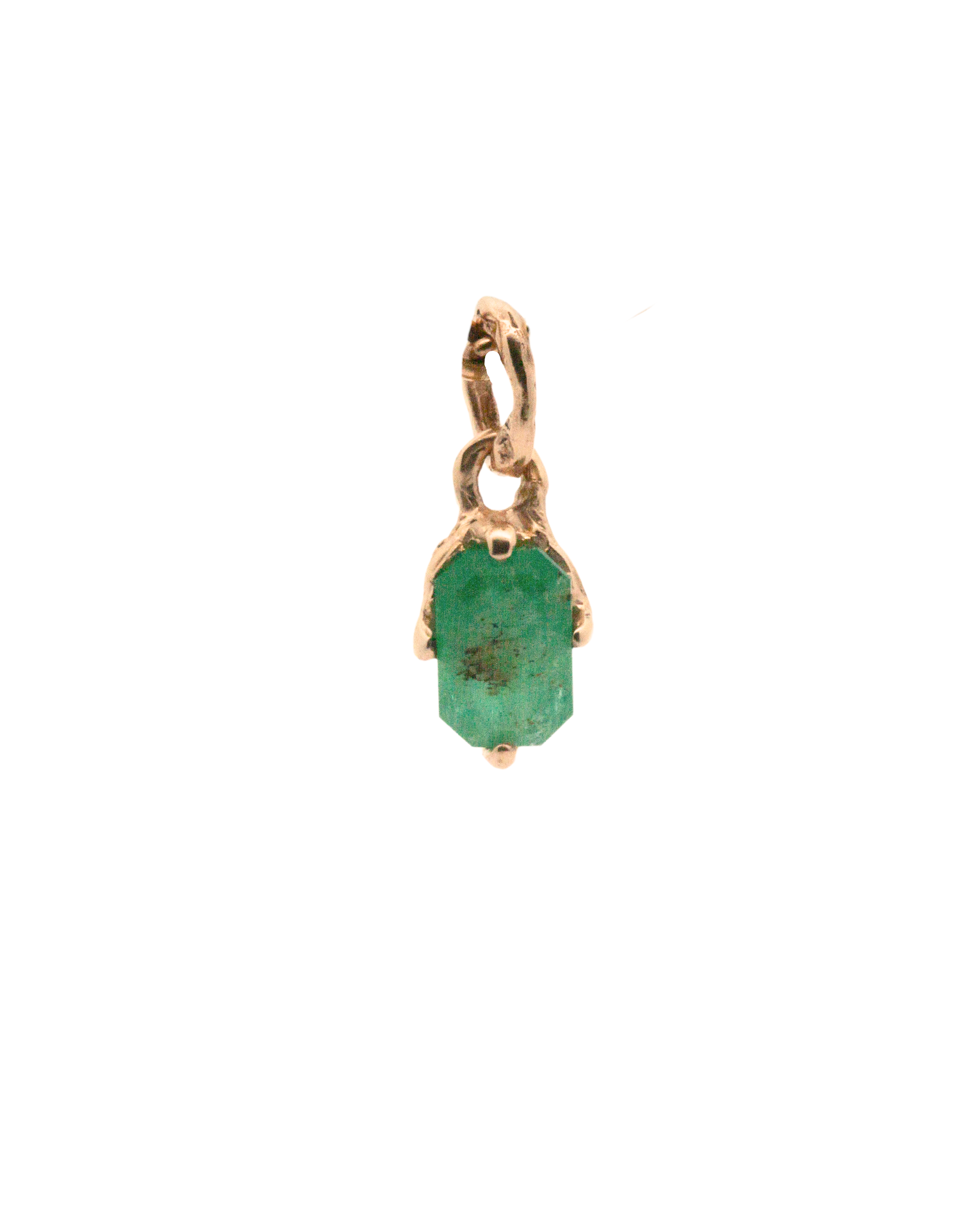 OOAK No. 68 PEEKABOO Emerald Charm in 14K Yellow Fairmined Gold


