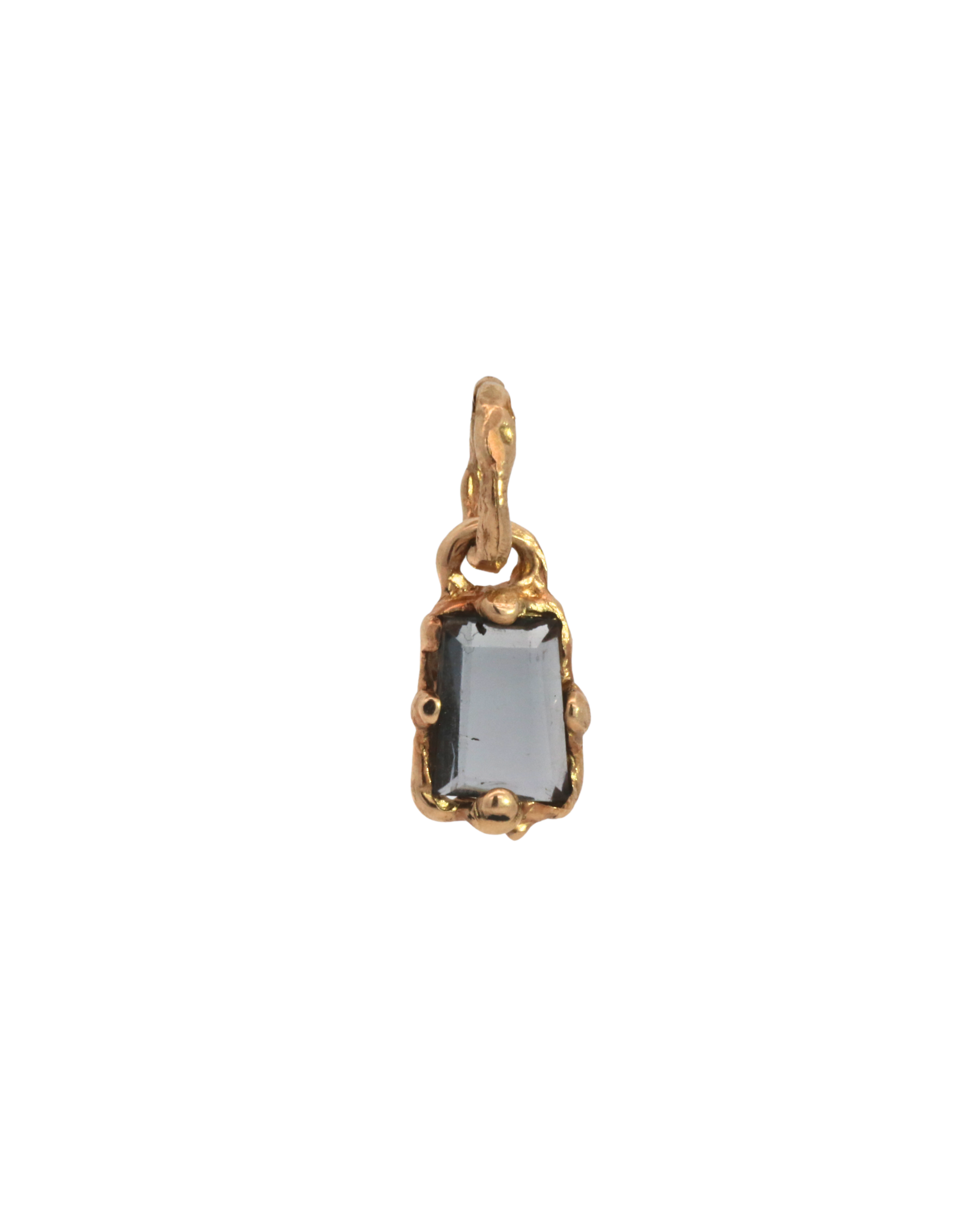 OOAK PORTRAIT Charm in 14K Fairmined gold with spinel, hand-carved