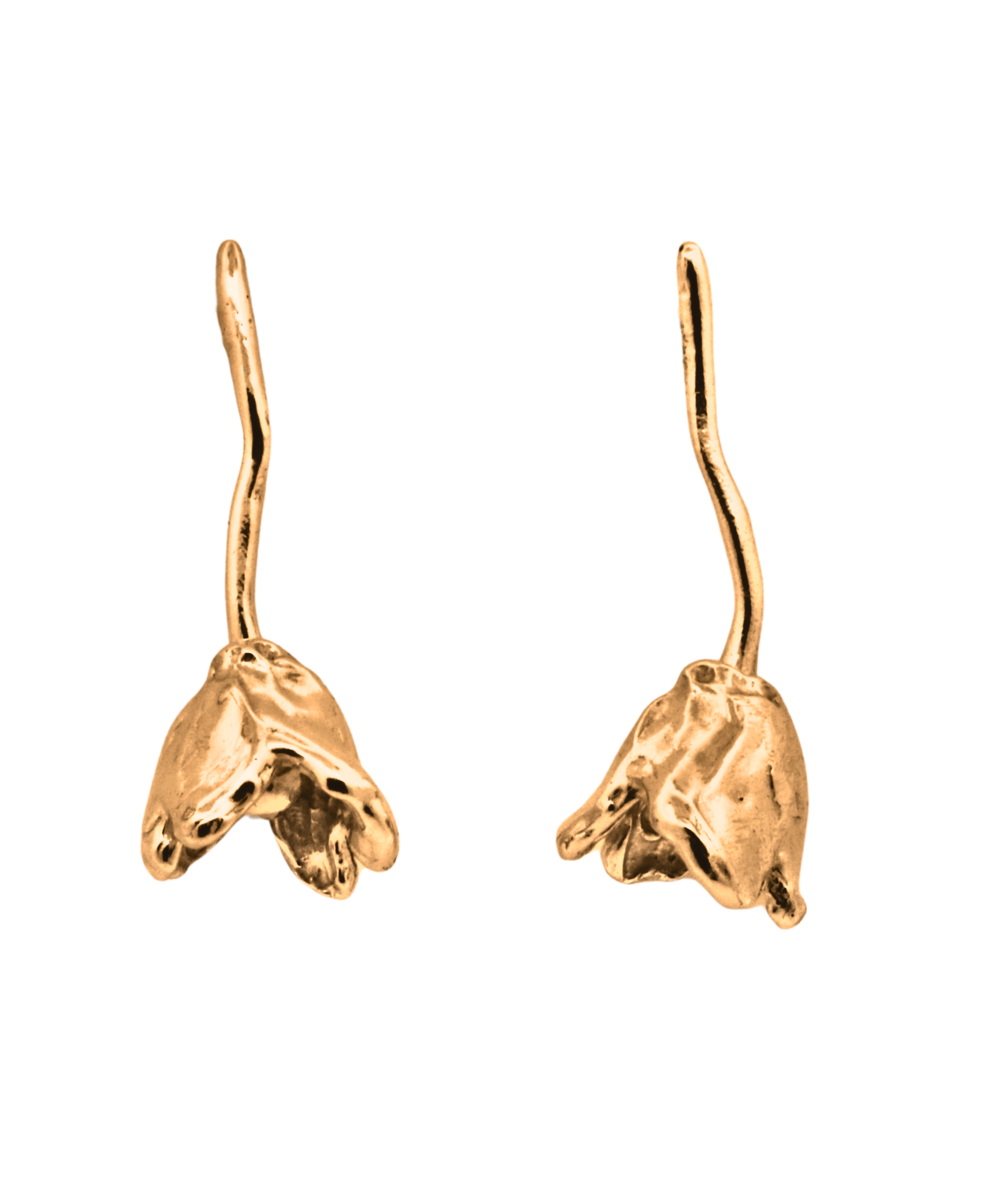 RORA Earrings in 14K Fairmined gold, lost wax cast