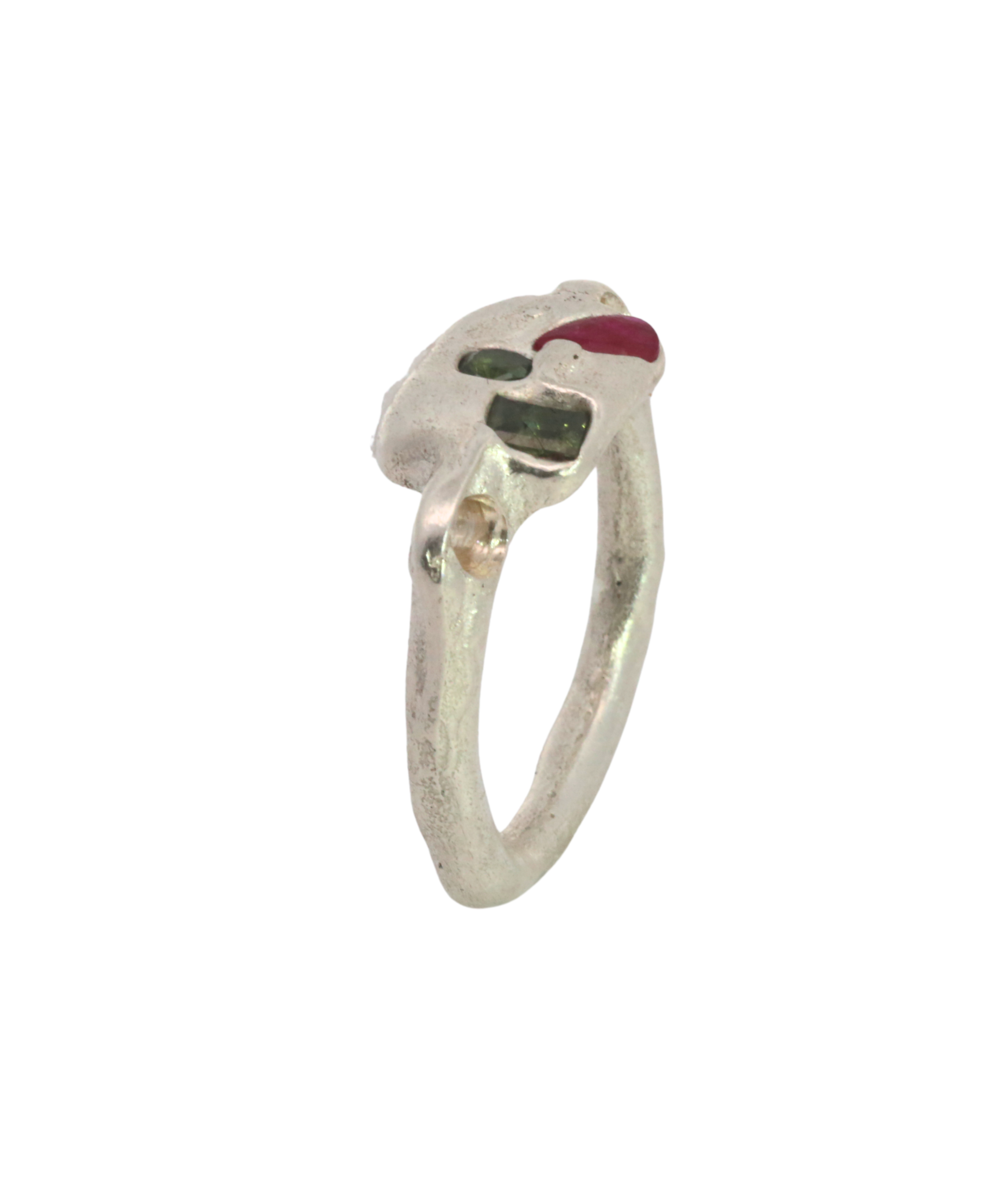 SEB Pinky Ring worn on hand, recycled sterling silver