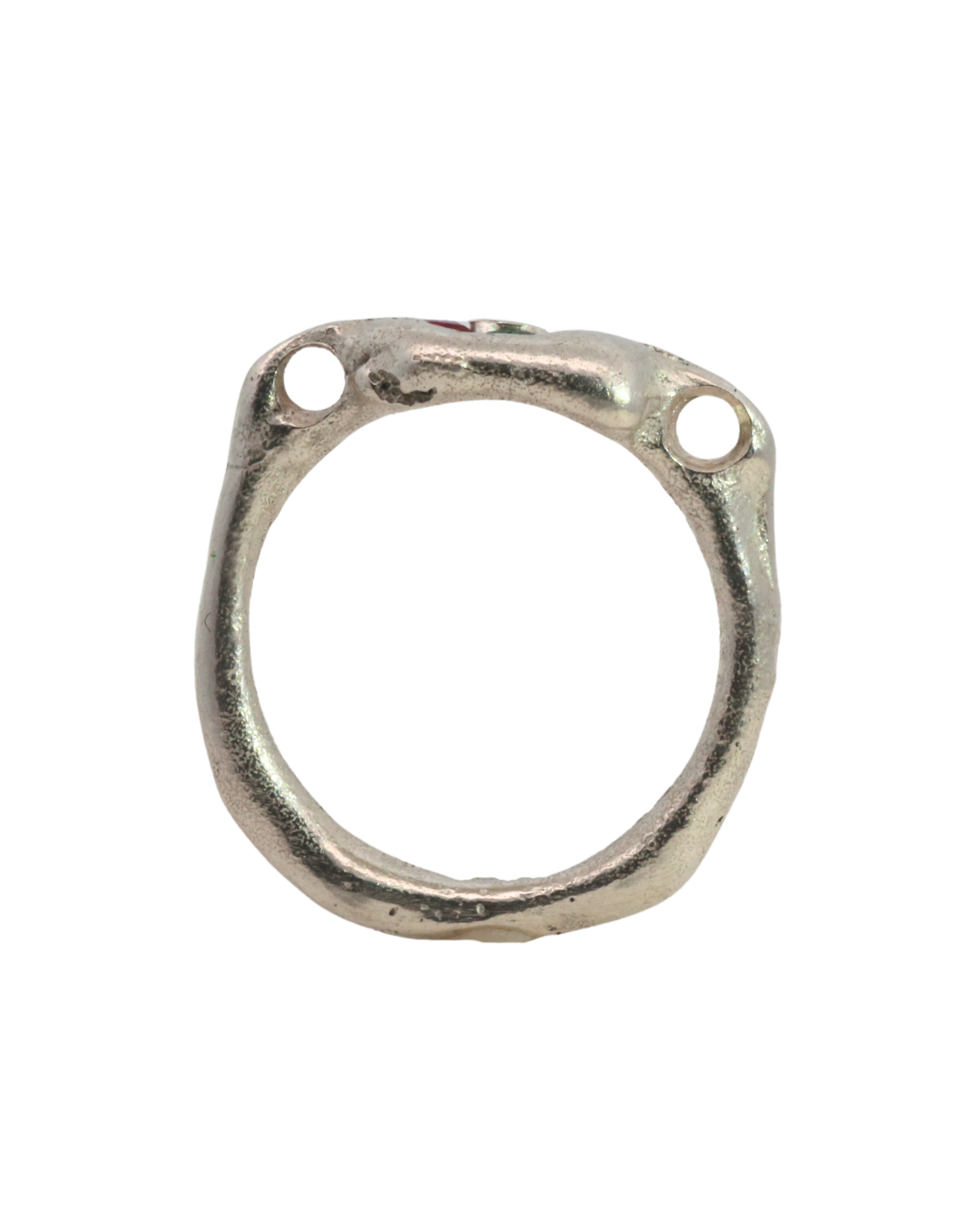 SEB Ring styled in a stack, recycled sterling silver with sapphires and ruby