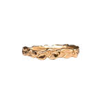 SINDRE Wavy Floral Stacker Ring in Fairmined Gold with Hammered Texture