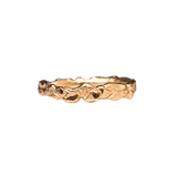 SINDRE Wavy Floral Stacker Ring in Fairmined Gold with Hammered Texture