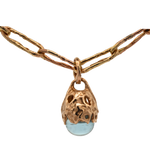 SPERO Pendant in 14K gold with pale blue-green aquamarine globe by Siri Hansdotter
