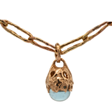 SPERO Pendant in 14K gold with pale blue-green aquamarine globe by Siri Hansdotter