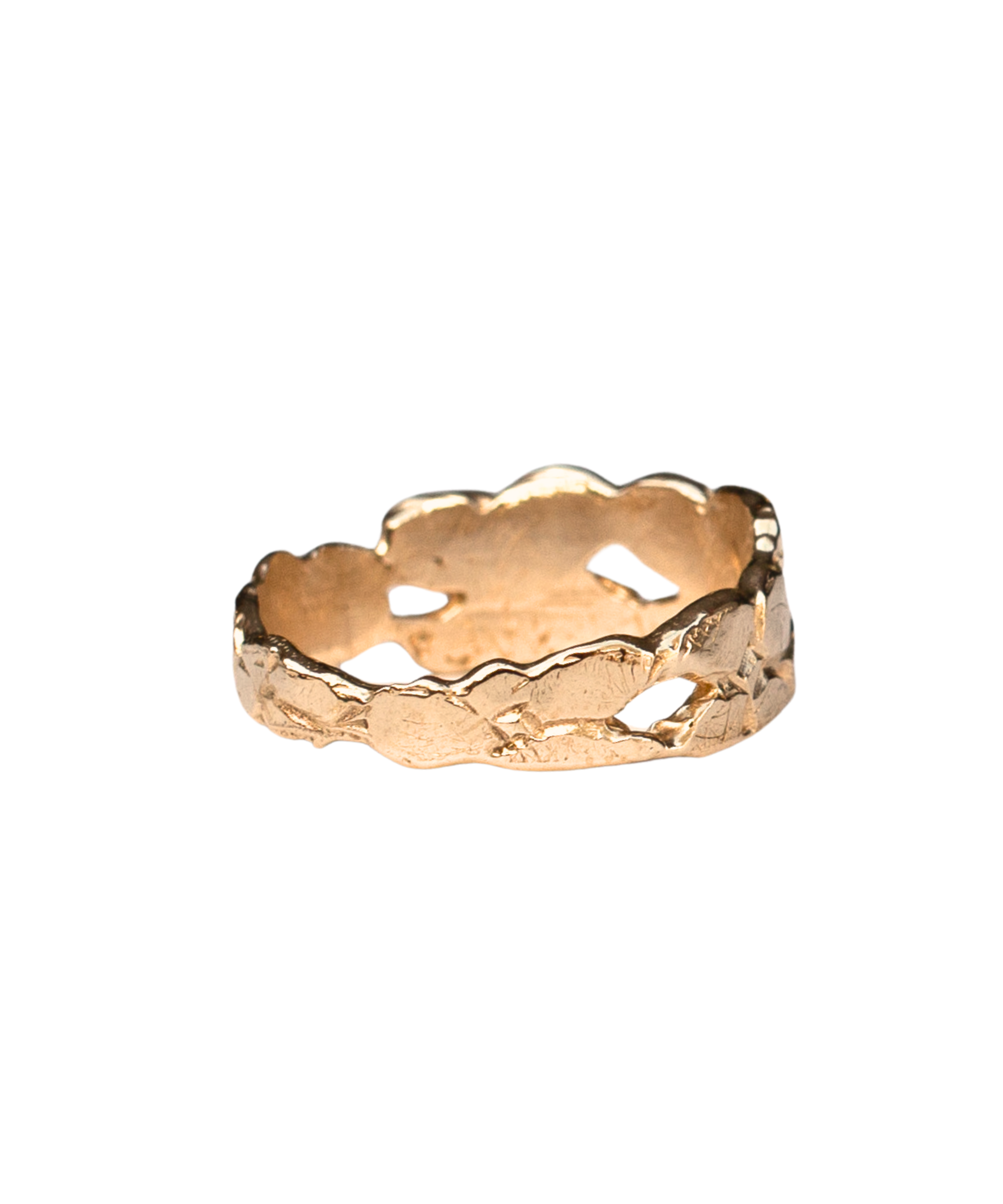 Side View of ERNA Wide Band Ring Highlighting Peek-a-Boo Cutouts