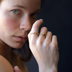 Side View of HALLE Stacker Ring Highlighting Sculptural Design