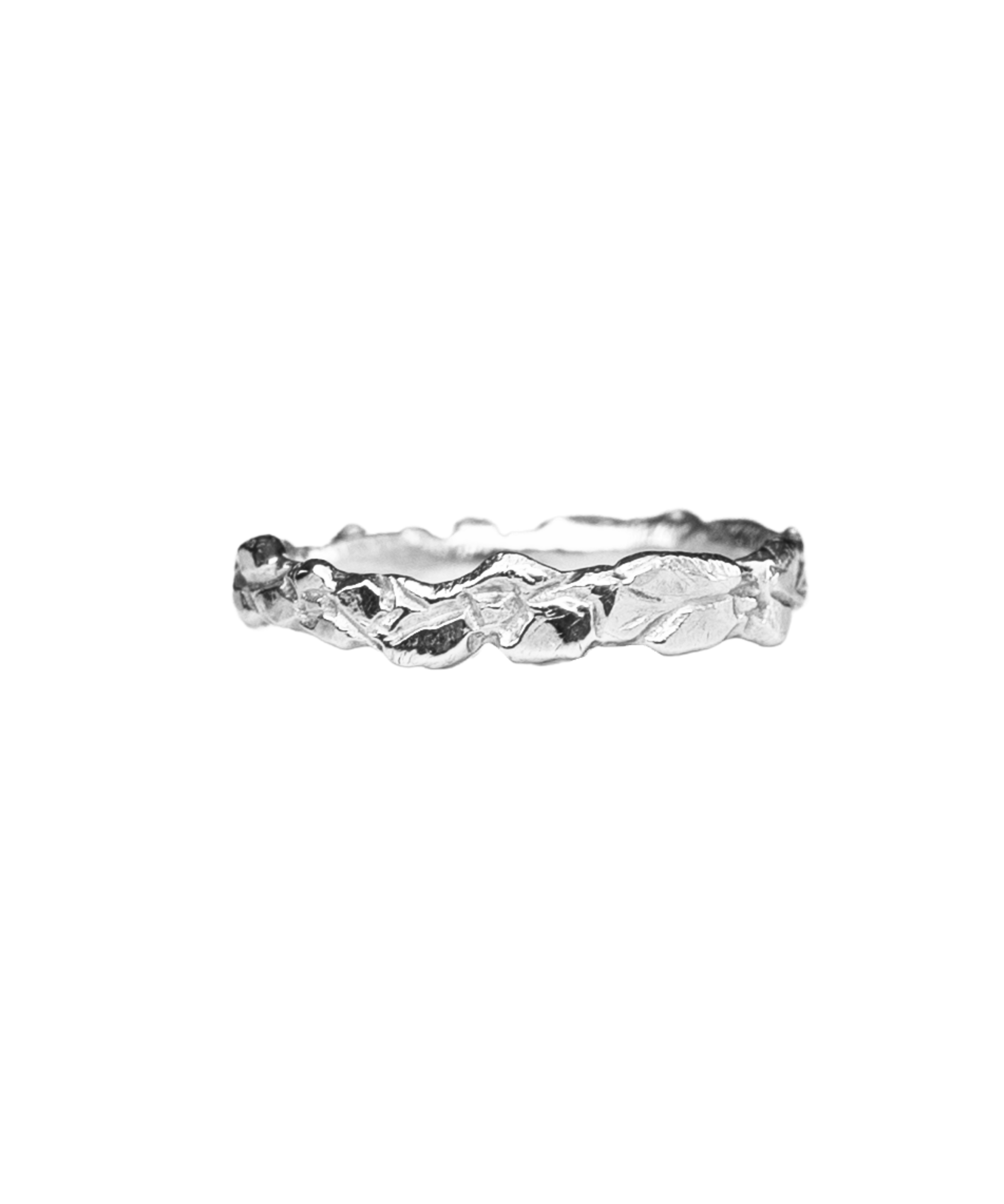 SINDRE Wavy Floral Stacker Ring in recycled sterling silver, lost wax cast