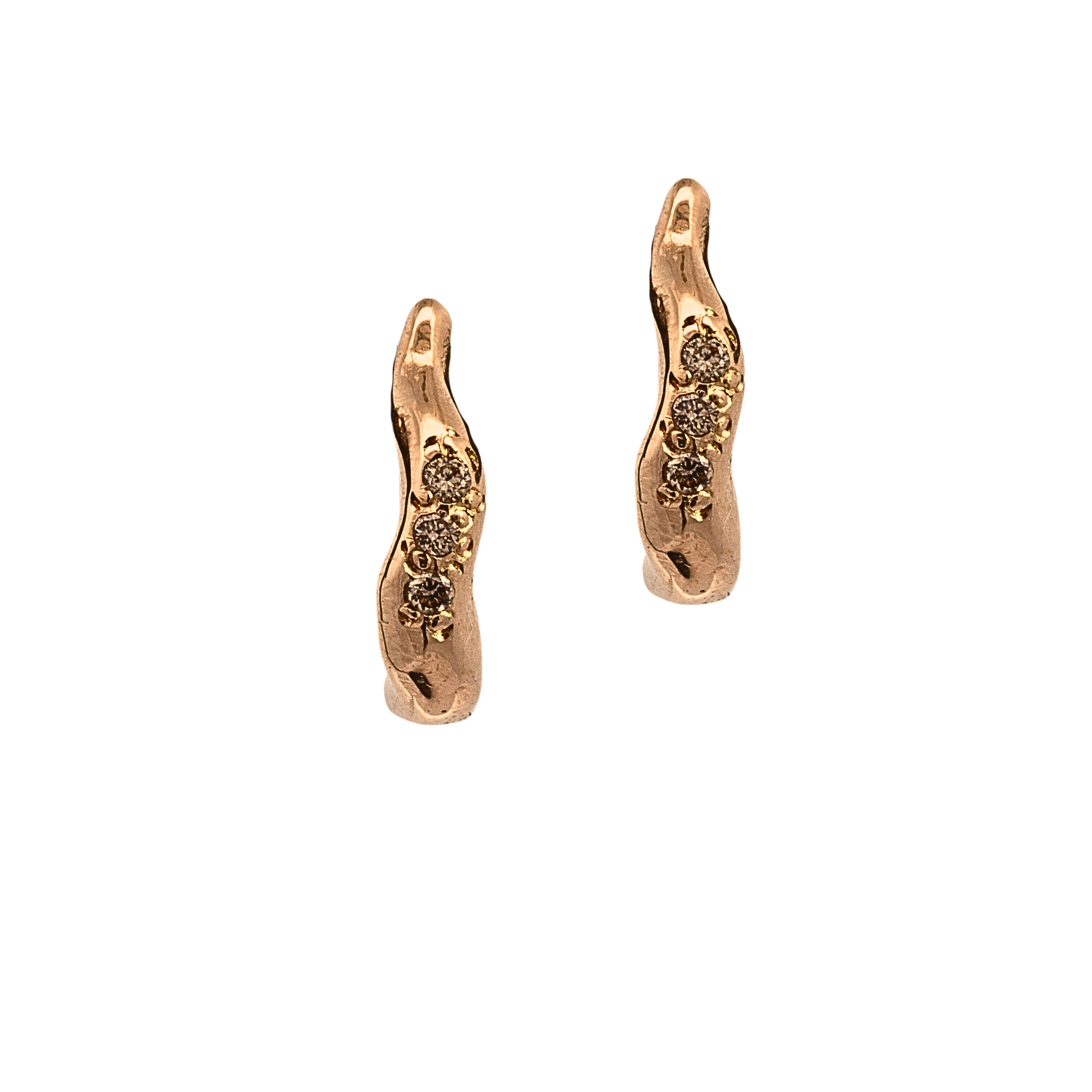 TILDA Diamond Huggie Hoop Earrings in 14K Yellow Fairmined Gold
