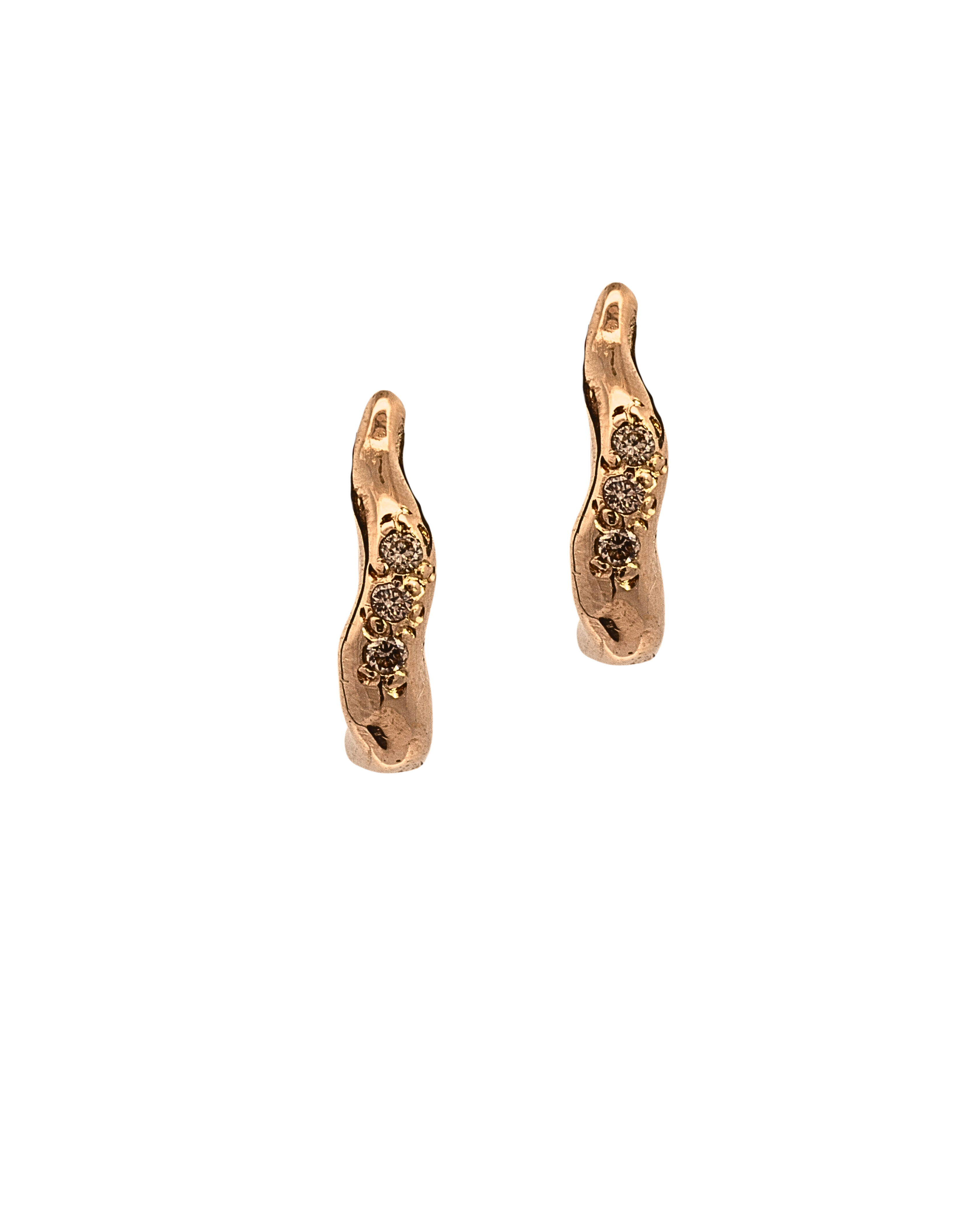 TILDA Diamond Huggie Hoop Earrings in 14K Yellow Fairmined Gold