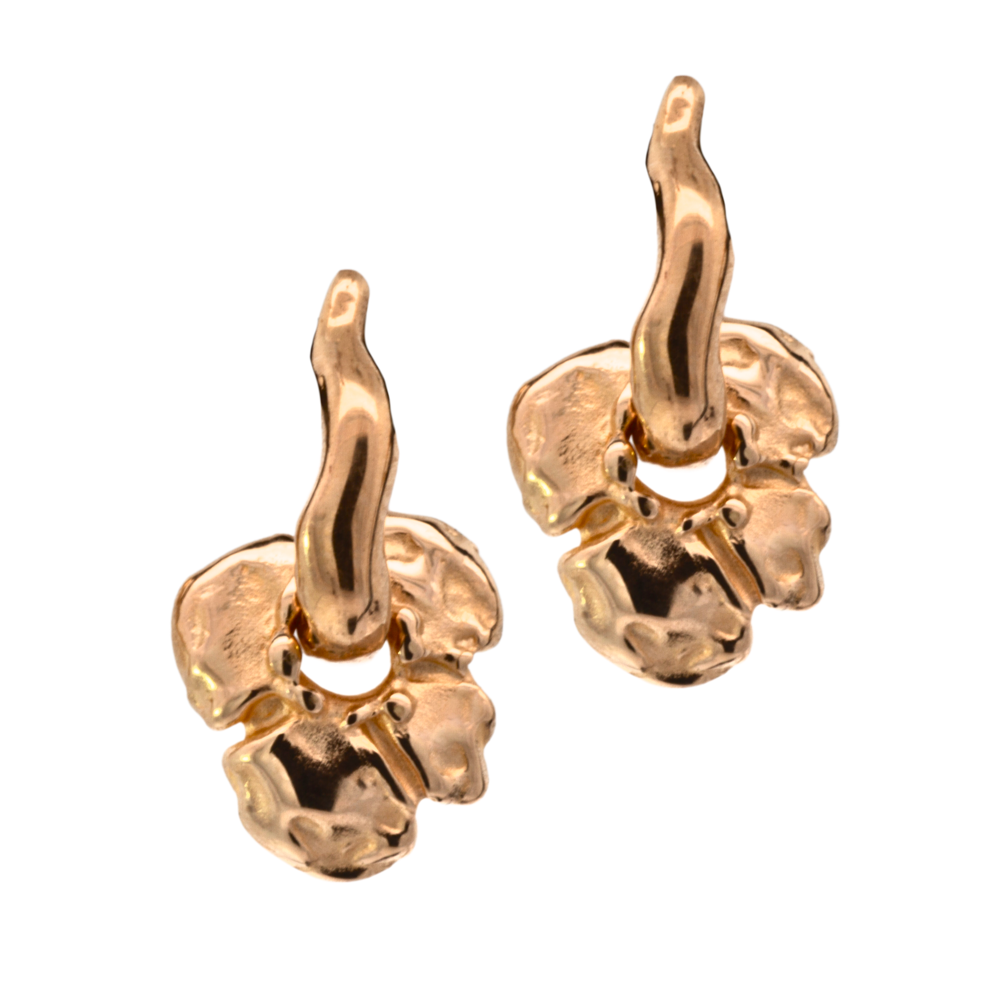 TILDA Hoops with HIBI Flower Charms in 14K Yellow Fairmined Gold