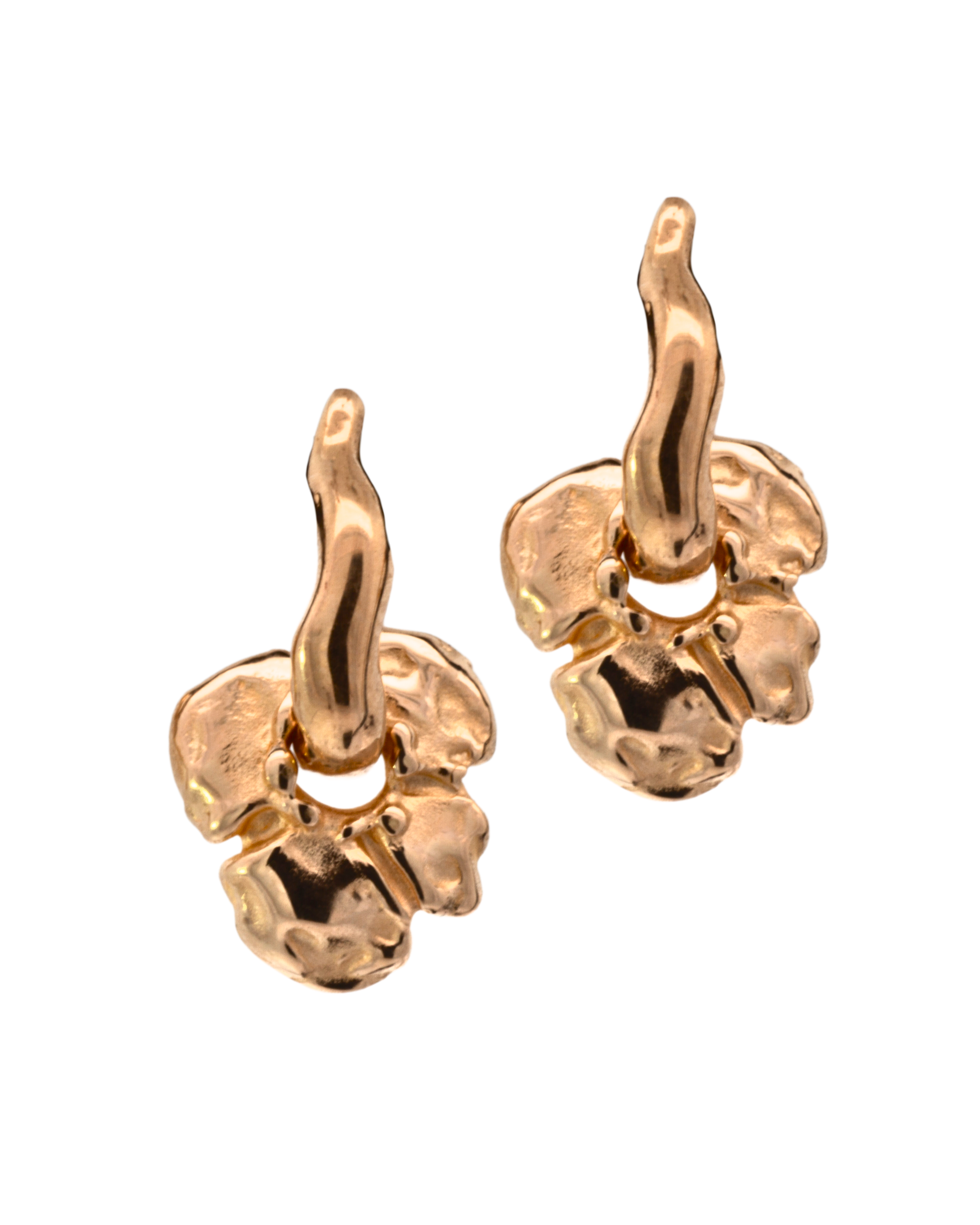 TILDA Hoops with HIBI Flower Charms in 14K Yellow Fairmined Gold