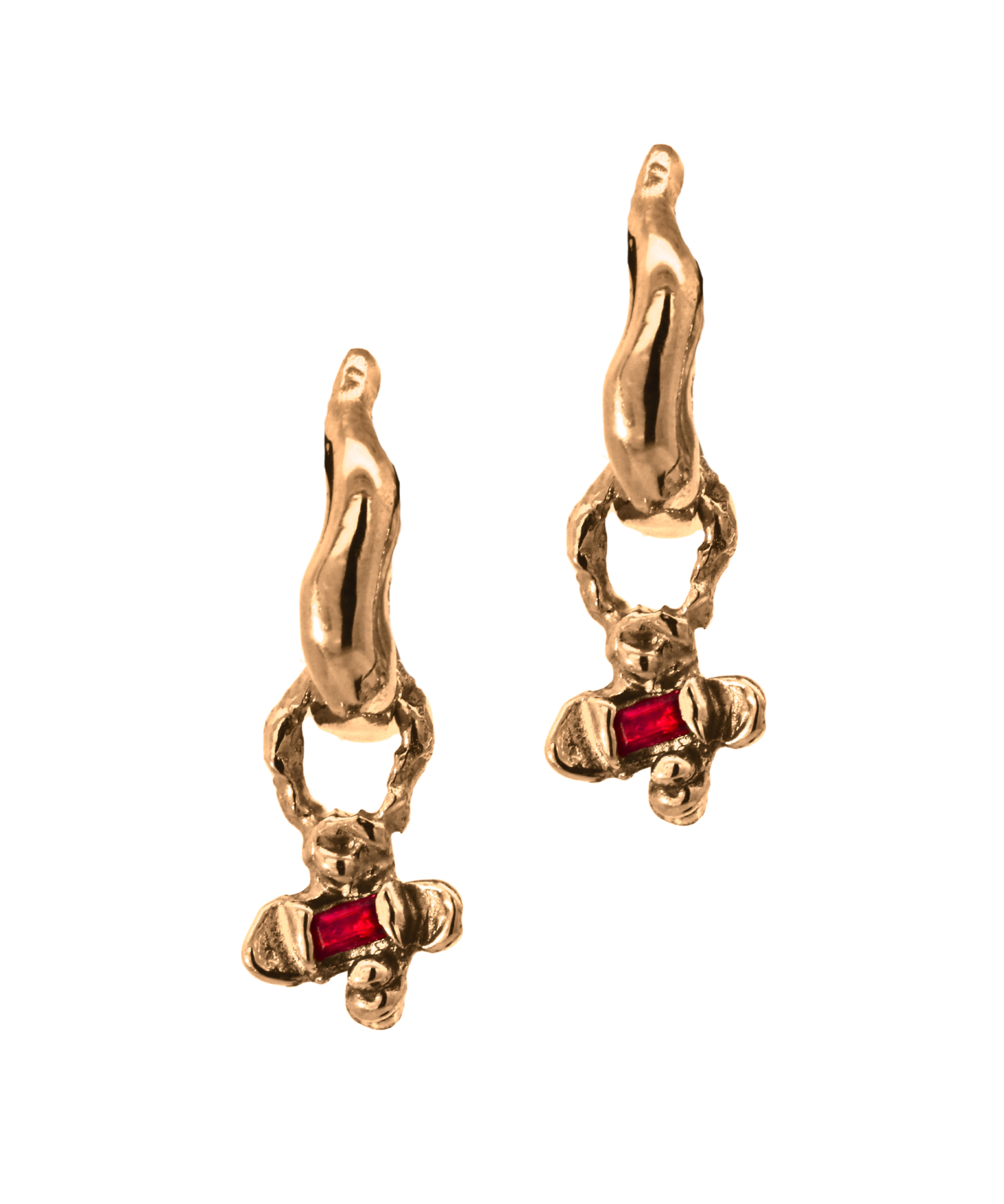 TILDA Hoops with IDUN Charms in 14K Yellow Fairmined Gold

