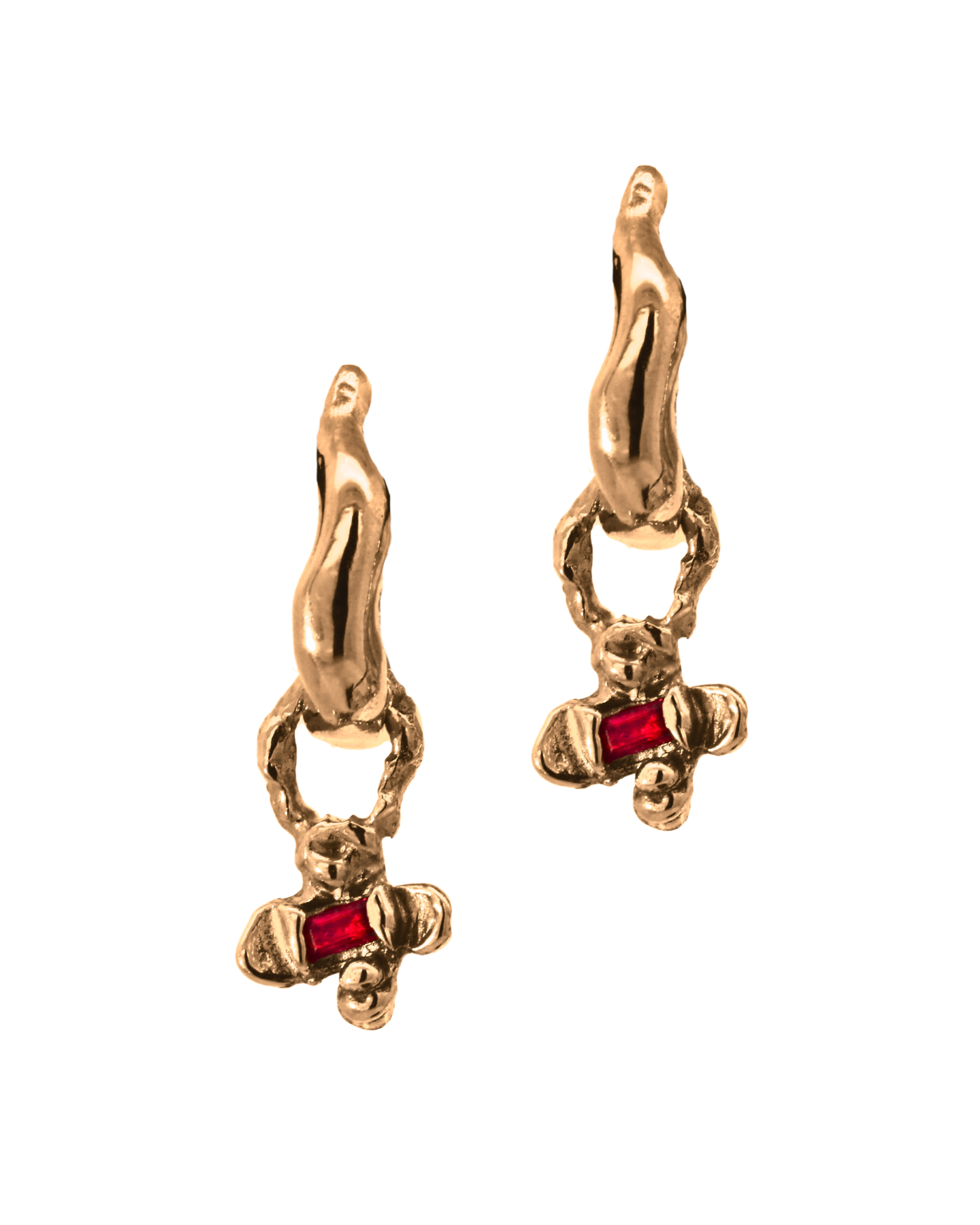 TILDA Hoops with IDUN Charms in 14K Yellow Fairmined Gold

