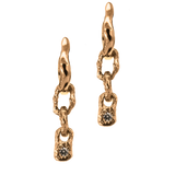 TILDA MINI Huggie Hoops with BB Link Drops in 14K Yellow Fairmined Gold
