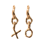 TILDA MINI Huggie Hoops with Letter Charms in 14K Yellow Fairmined Gold