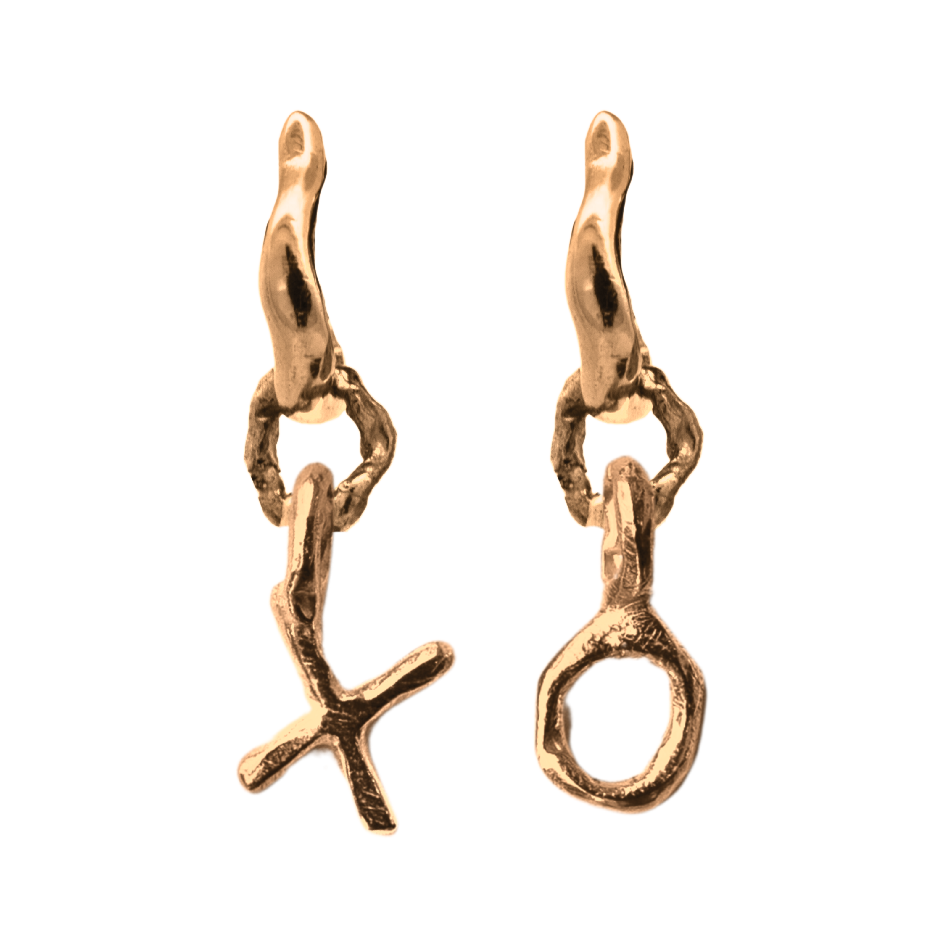 TILDA MINI Huggie Hoops with Letter Charms in 14K Yellow Fairmined Gold