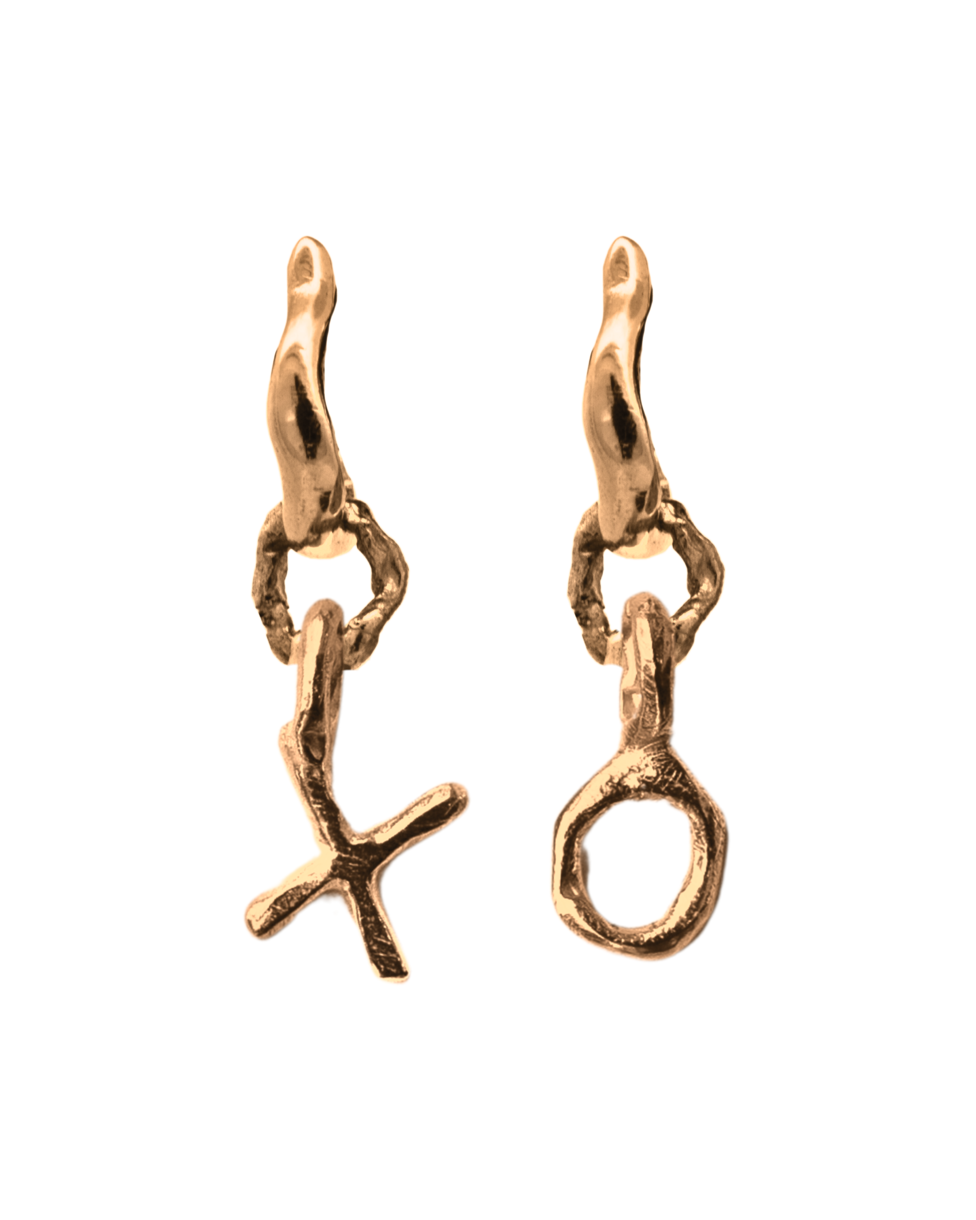 TILDA MINI Huggie Hoops with Letter Charms in 14K Yellow Fairmined Gold