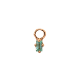 BIRGITTE Hoop Charm Single -  14K Gold + Emerald