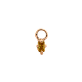 BIRGITTE Hoop Charm Single -  14K Gold + Sphene