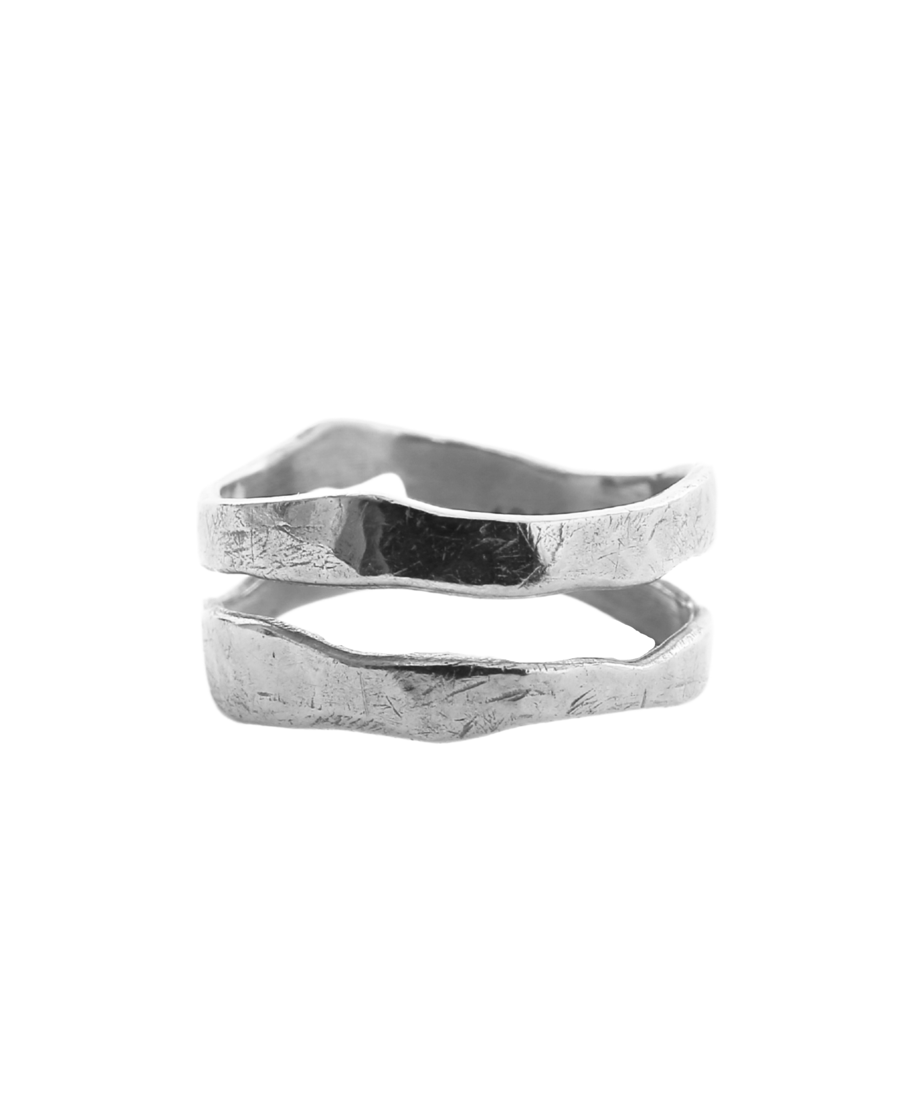 TWO RIVERS Narrow Band Ring in recycled sterling silver, lost wax cast