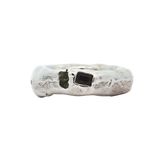 WILDER Ring 0126 Sterling Silver + Sapphires (One Cracked) Size 7