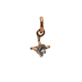 X Charm - 14K Gold + Aquamarine