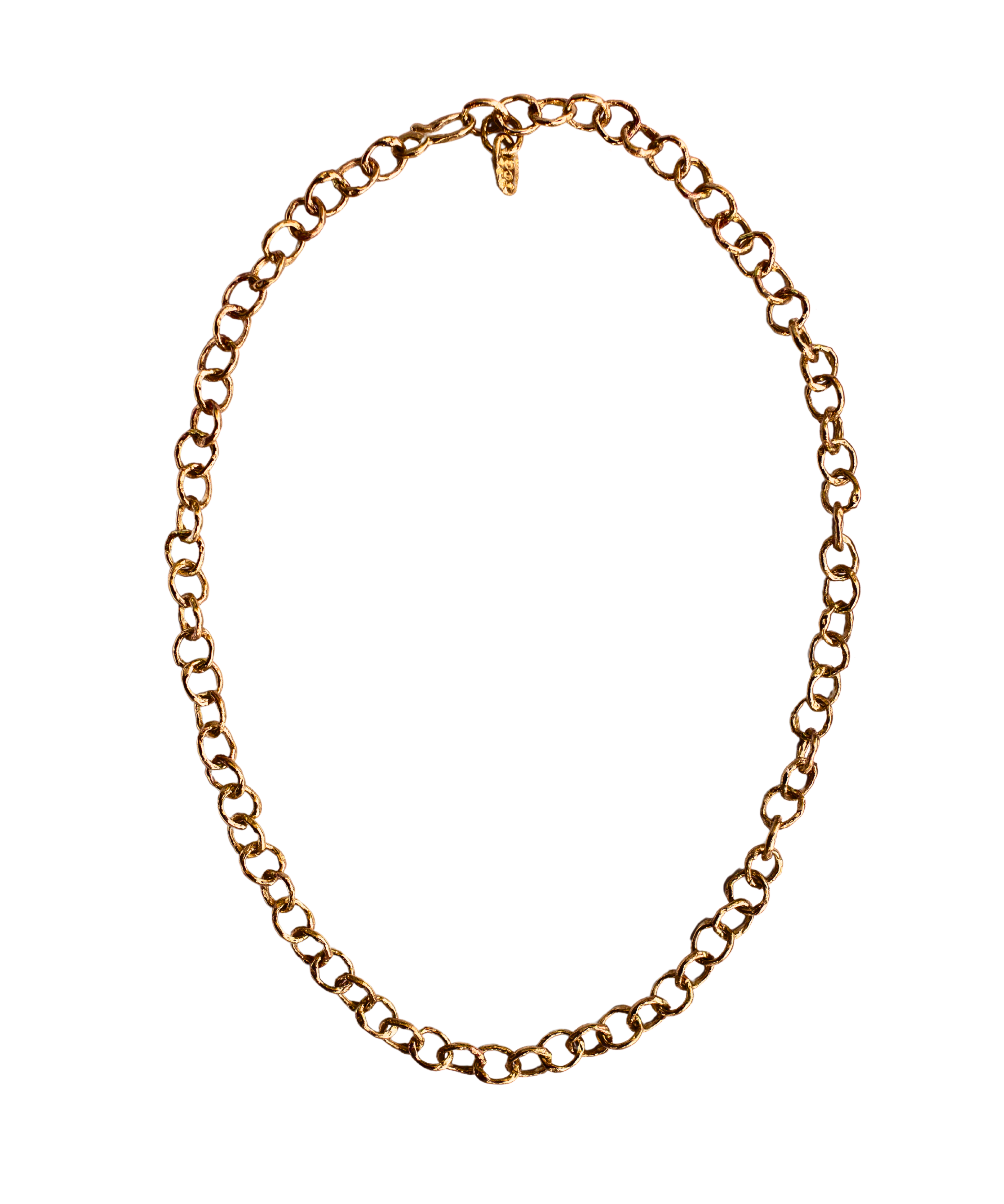XOIE Link Necklace in 14K Fairmined gold, hand-carved