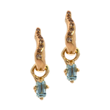 BIRGITTE Hoop Charm Single - Aquamarine + 14K Gold