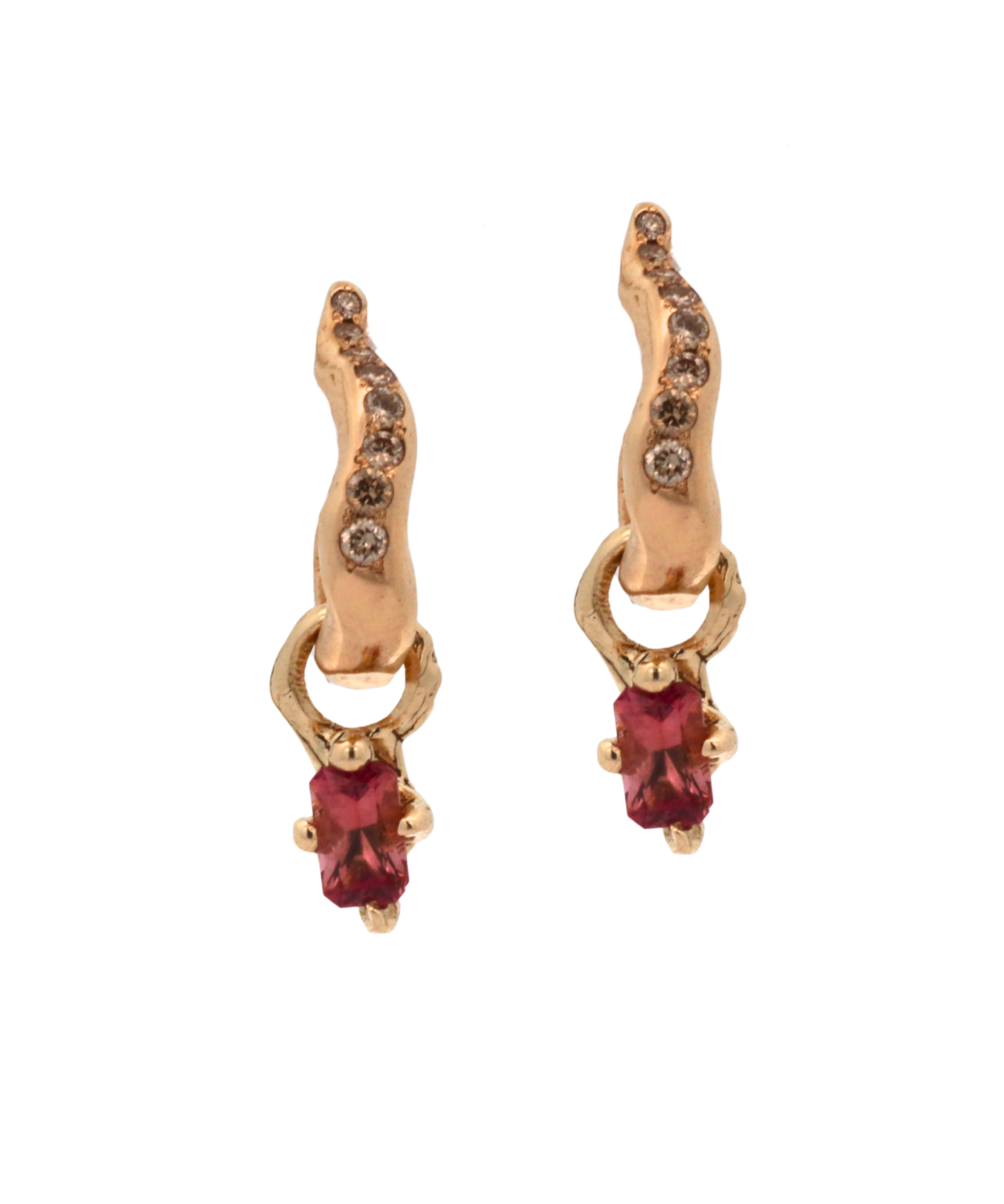 BIRGITTE Hoop Charm Single texture close-up showing lost wax cast detail, 14K Fairmined gold