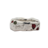 Cliff Ring No. 052622 - Sterling Silver + Sapphires