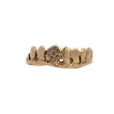 DORTE Crown Stacker Ring - 14K Gold + Diamond Pavé