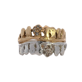 DORTE Crown Stacker Ring - Sterling Silver + Diamond Pavé