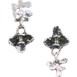 FRIKA Mix Earrings in recycled sterling silver with demantoid garnet, lost wax cast