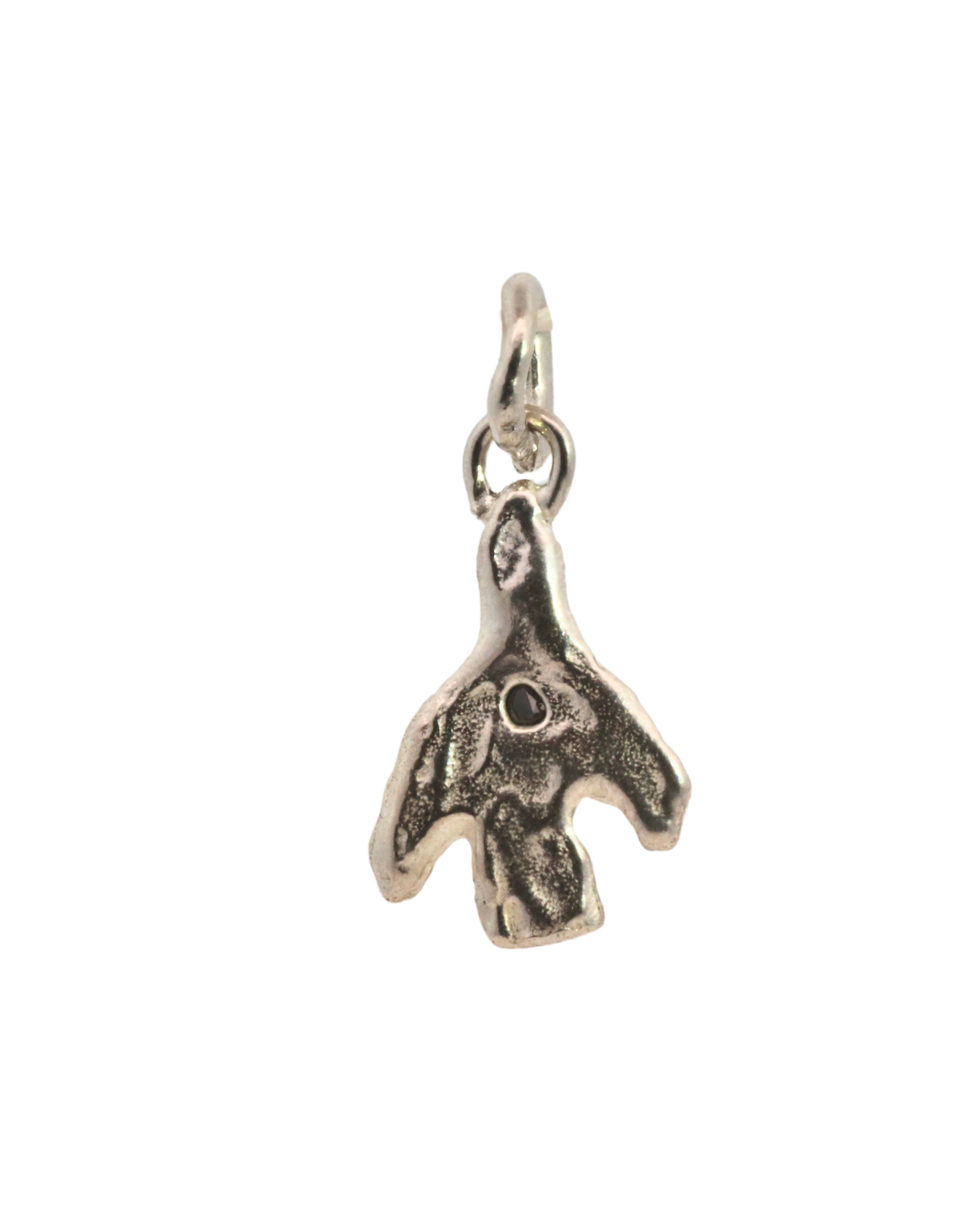BIRD Pendant worn on neck, recycled sterling silver