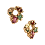HIBI FÊTE Flower Hoop Charms for Tilda Hoop Earrings texture close-up showing lost wax cast detail, 14K Fairmined gold