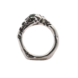 RAVEN Ring No. 092602 - Sterling Silver, Sapphires, Black Diamonds, Diamond - Size 5.5