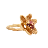 RORA Flower Signet Ring - 14K Gold + Sapphires