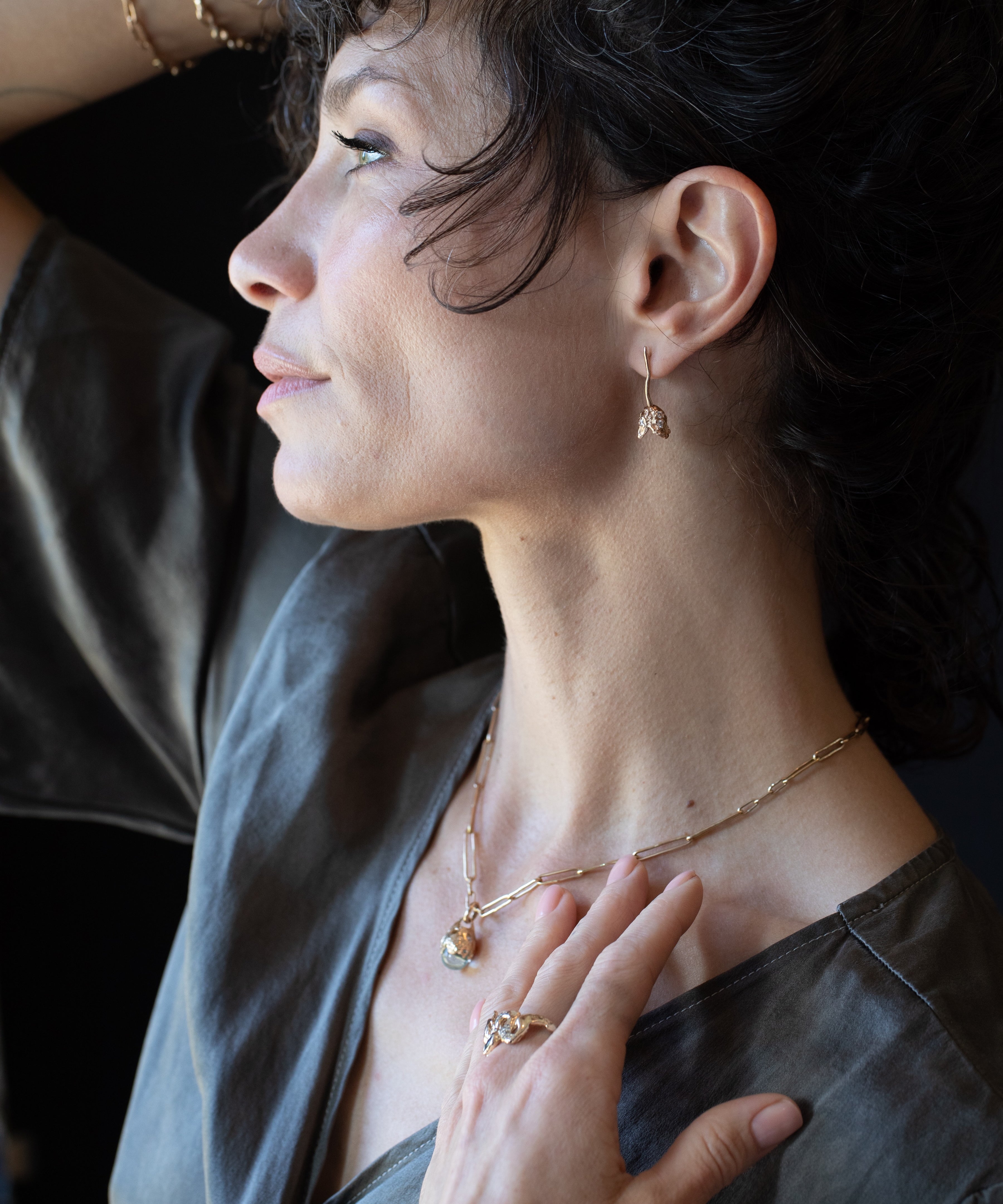 RORA Earrings side profile view