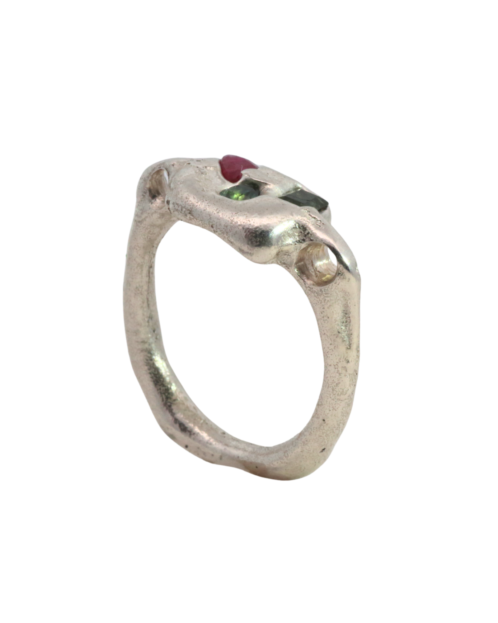 SEB Pinky Ring worn on hand, recycled sterling silver