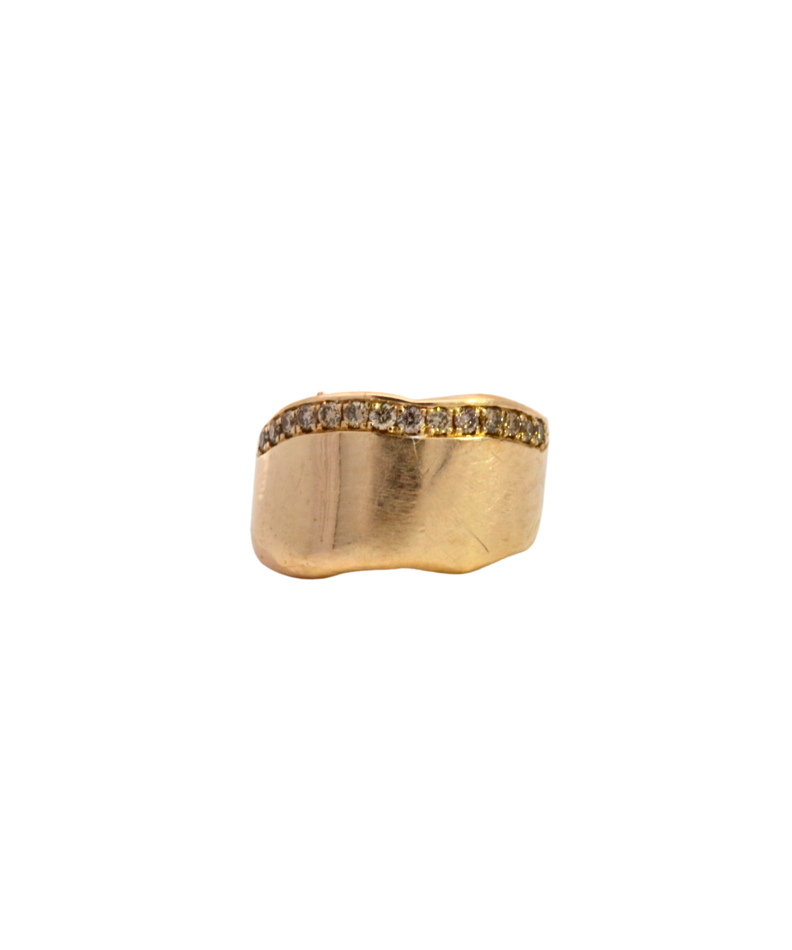 SIGR Ear Cuff in 14K Fairmined gold with diamond pave, lost wax cast