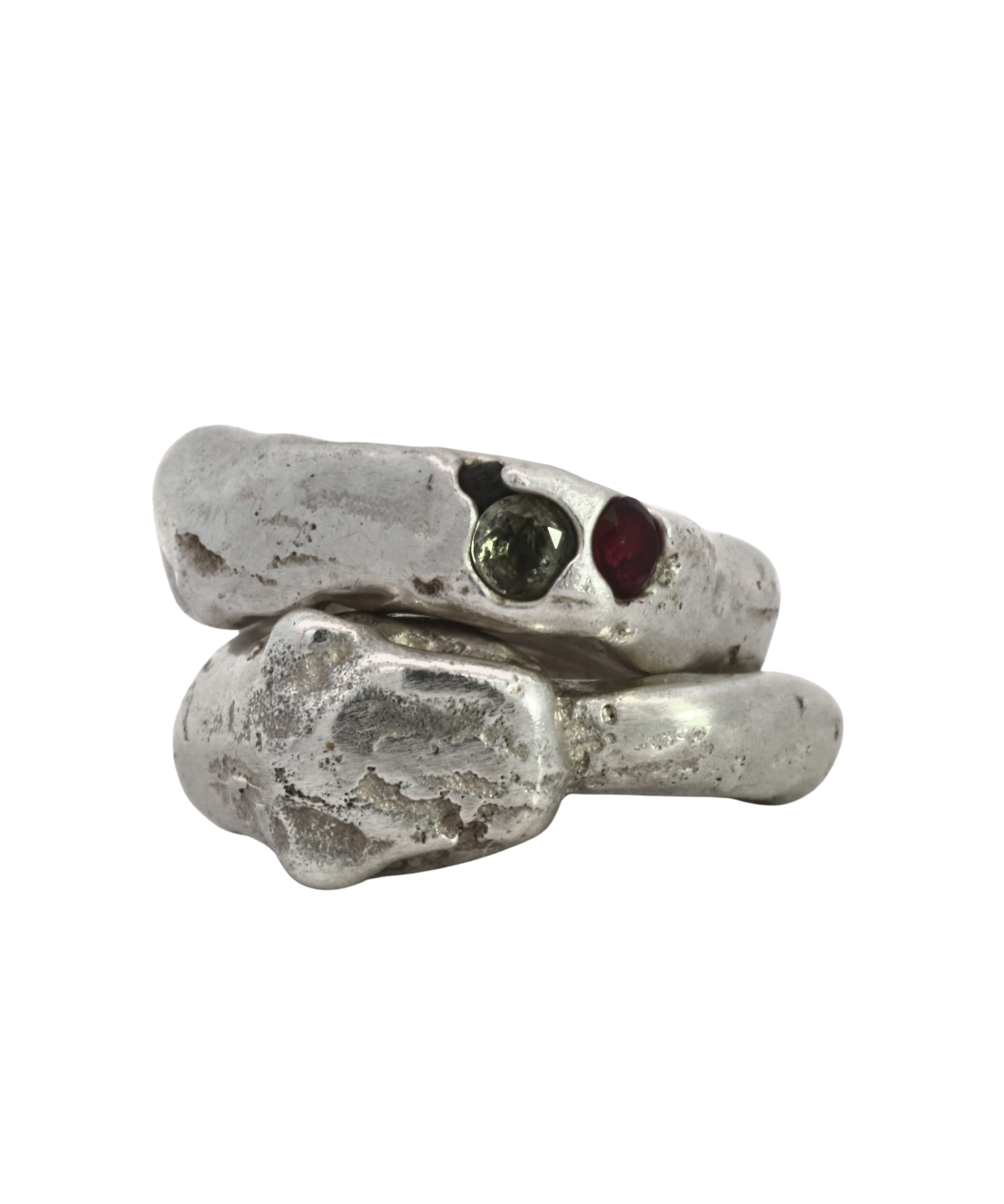 siri hansdotter sterling silver statement rings sand cast jaguar and wilder with sapphire and ruby and diamond