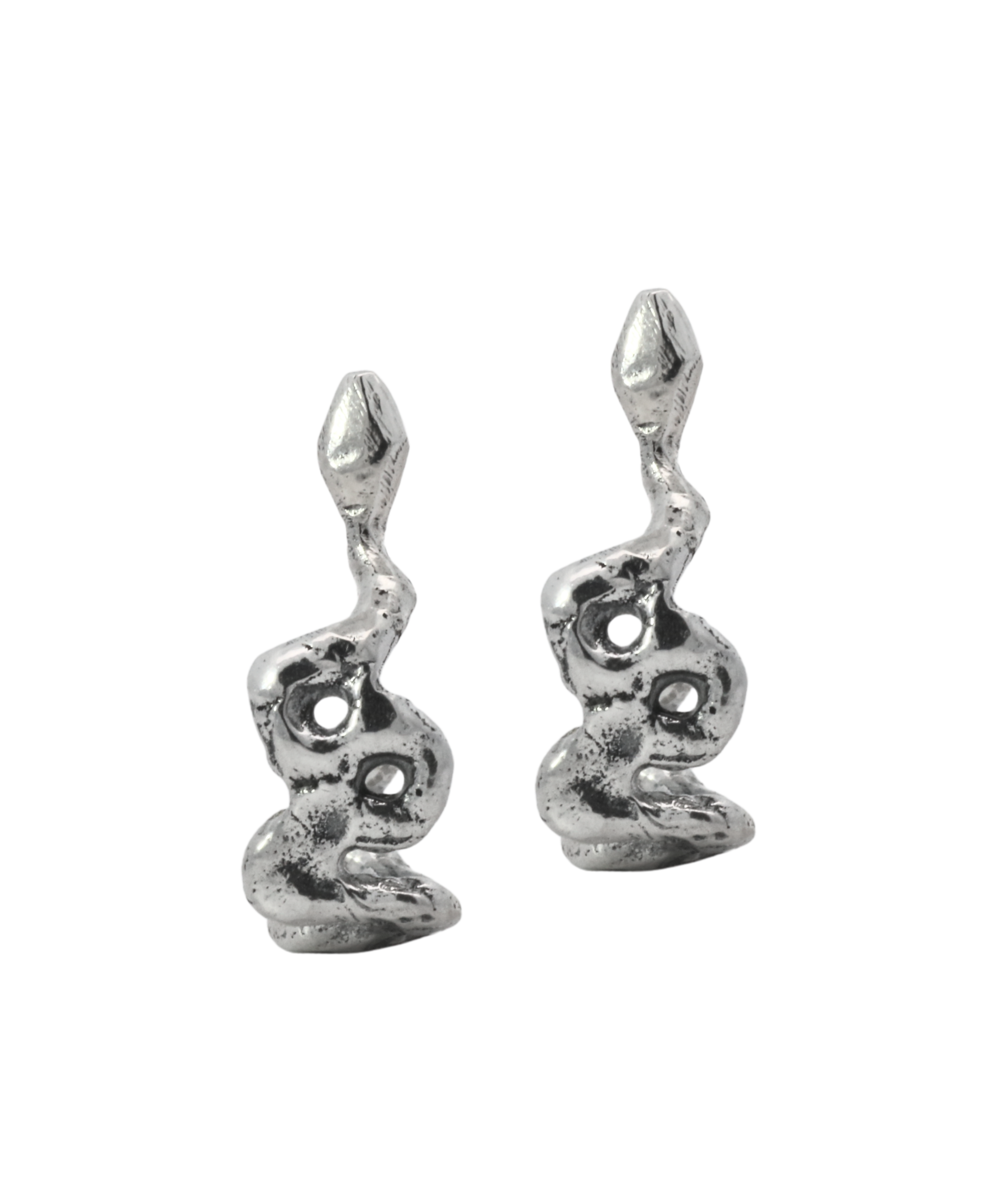 SNAKE Hoop Earrings in recycled sterling silver, lost wax cast