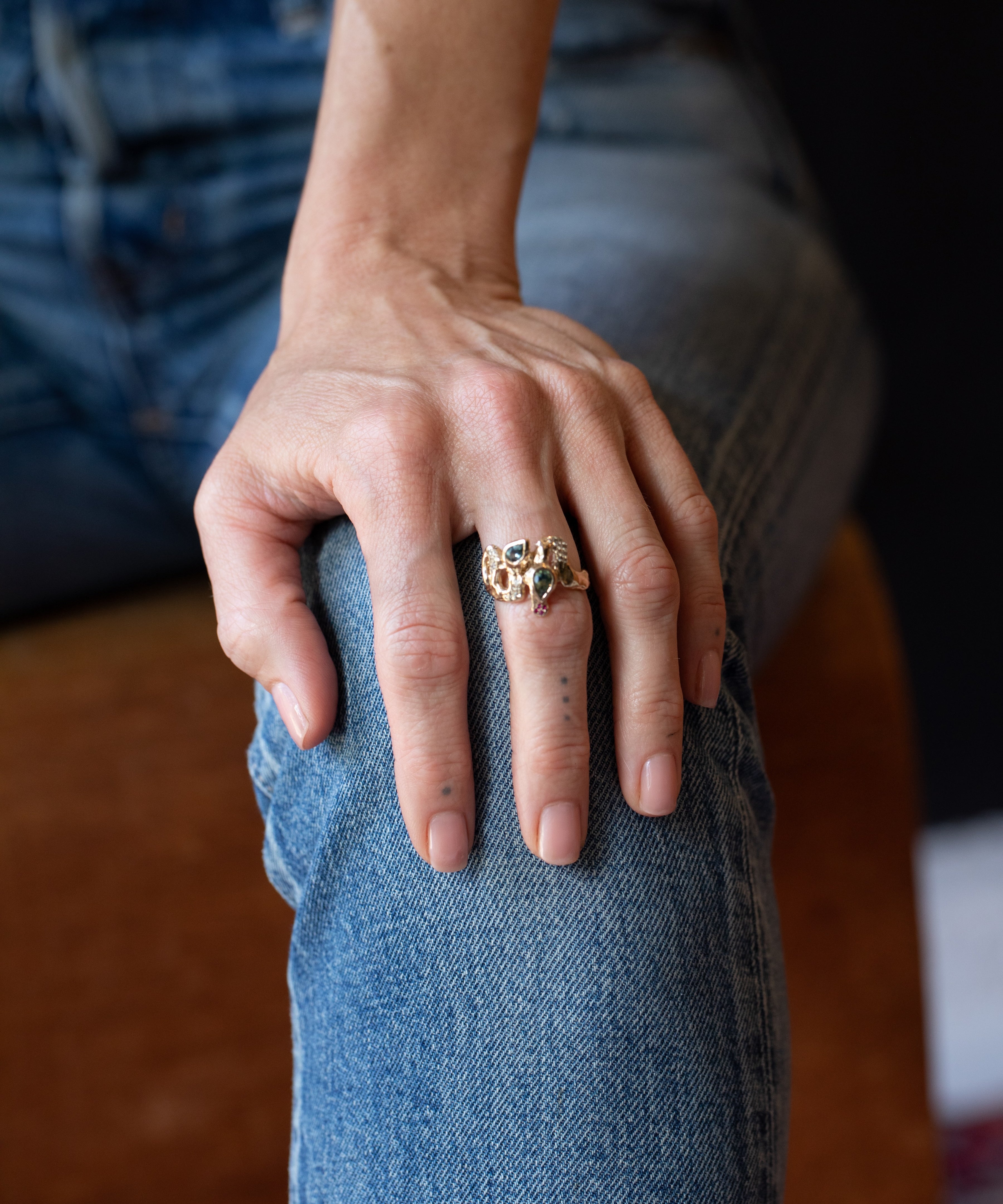 SNAKE Ring styled in a stack